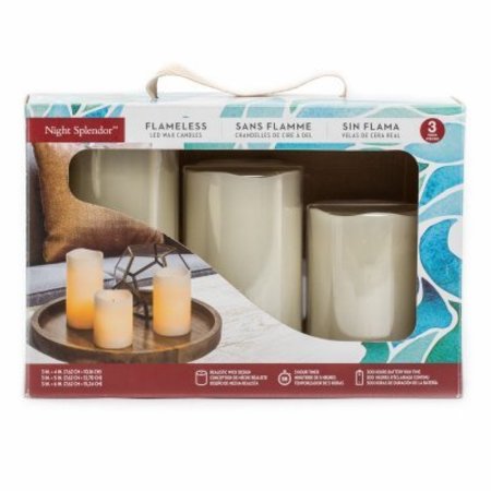 RIMPORTS 3PK CRM Pillar Candles ENBWT13420MX